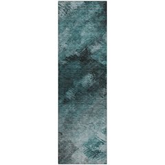 Premium Machine Washable Mayfield  Teal 2'3" x 7'6" Runner Rug