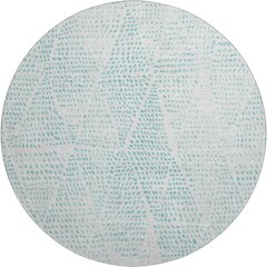 Premium Machine Washable Mayfield  Aqua 8' x 8' Round Rug