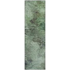 Premium Machine Washable Mayfield  Green 2'3" x 7'6" Runner Rug