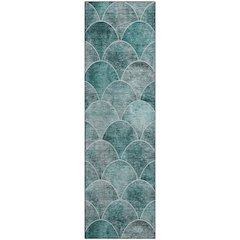 Premium Machine Washable Mayfield  Teal 2'3" x 7'6" Runner Rug