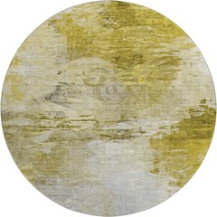 Premium Machine Washable Mayfield  Gold 8' x 8' Round Rug
