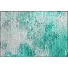Premium Machine Washable Mayfield  Teal 1'8" x 2'6" Rug