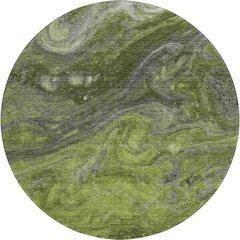 Premium Machine Washable Mayfield  Green 8' x 8' Round Rug