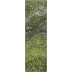 Premium Machine Washable Mayfield  Green 2'3" x 7'6" Runner Rug