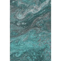 Premium Machine Washable Mayfield  Teal 2'6" x 3'10" Rug