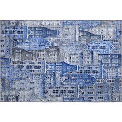 Premium Machine Washable Mayfield  Blue 1'8" x 2'6" Rug