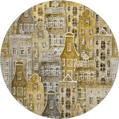 Premium Machine Washable Mayfield  Brown 8' x 8' Round Rug