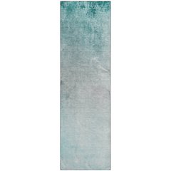 Premium Machine Washable Mayfield  Teal 2'3" x 7'6" Runner Rug