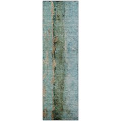Premium Machine Washable Mayfield  Blue 2'3" x 7'6" Runner Rug