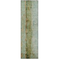 Premium Machine Washable Mayfield  Green 2'3" x 7'6" Runner Rug