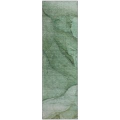 Premium Machine Washable Mayfield  Green 2'3" x 7'6" Runner Rug