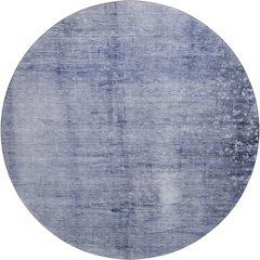 Premium Machine Washable Mayfield  Navy 8' x 8' Round Rug