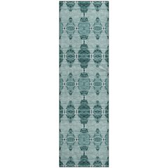 Premium Machine Washable Mayfield  Teal 2'3" x 7'6" Runner Rug