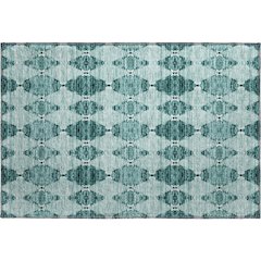 Premium Machine Washable Mayfield  Teal 1'8" x 2'6" Rug