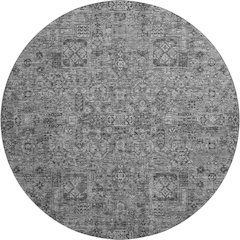Premium Machine Washable Mayfield  Charcoal 8' x 8' Round Rug