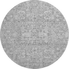 Premium Machine Washable Mayfield  Gray 8' x 8' Round Rug