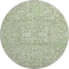 Premium Machine Washable Mayfield  Green 8' x 8' Round Rug