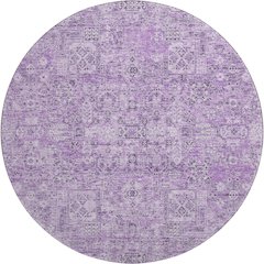 Premium Machine Washable Mayfield  Lilac 8' x 8' Round Rug