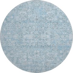 Premium Machine Washable Mayfield  Sky 8' x 8' Round Rug