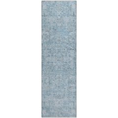 Premium Machine Washable Mayfield  Sky 2'3" x 7'6" Runner Rug