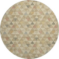Premium Machine Washable Mayfield  Beige 8' x 8' Round Rug