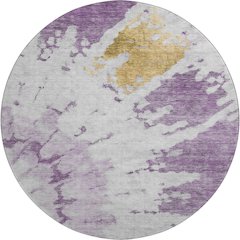 Premium Machine Washable Mayfield  Purple 8' x 8' Round Rug
