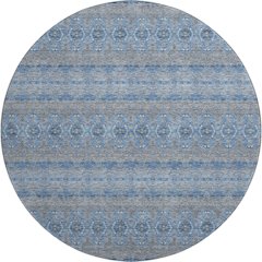 Premium Machine Washable Mayfield  Navy 8' x 8' Round Rug