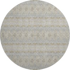 Premium Machine Washable Mayfield  Silver 8' x 8' Round Rug