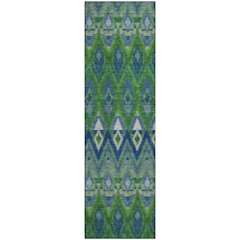 Premium Machine Washable Mayfield  Green 2'3" x 7'6" Runner Rug