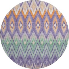 Premium Machine Washable Mayfield  Purple 8' x 8' Round Rug