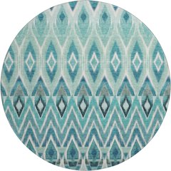 Premium Machine Washable Mayfield  Teal 8' x 8' Round Rug