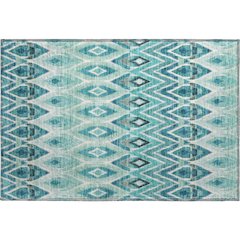 Premium Machine Washable Mayfield  Teal 1'8" x 2'6" Rug