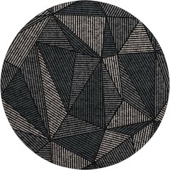 Premium Machine Washable Mayfield  Black 8' x 8' Round Rug