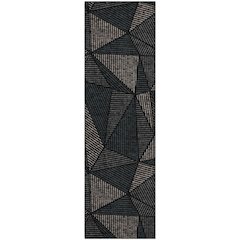 Premium Machine Washable Mayfield  Black 2'3" x 7'6" Runner Rug