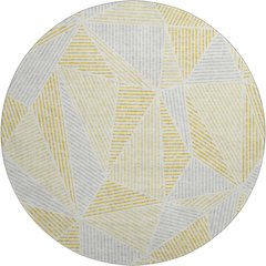 Premium Machine Washable Mayfield  Gold 8' x 8' Round Rug