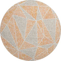 Premium Machine Washable Mayfield  Orange 8' x 8' Round Rug