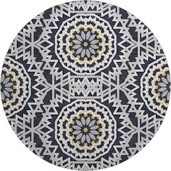 Premium Machine Washable Mayfield  Black 8' x 8' Round Rug