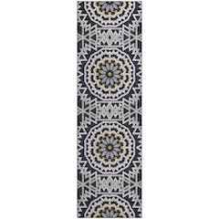 Premium Machine Washable Mayfield  Black 2'3" x 7'6" Runner Rug