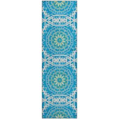 Premium Machine Washable Mayfield  Blue 2'3" x 7'6" Runner Rug