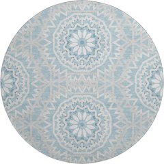 Premium Machine Washable Mayfield  Denim 8' x 8' Round Rug