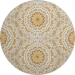 Premium Machine Washable Mayfield  Gold 8' x 8' Round Rug