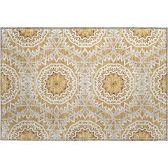 Premium Machine Washable Mayfield  Gold 1'8" x 2'6" Rug