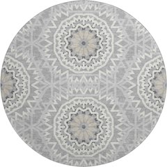 Premium Machine Washable Mayfield  Gray 8' x 8' Round Rug