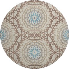Premium Machine Washable Mayfield  Khaki 8' x 8' Round Rug