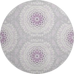 Premium Machine Washable Mayfield  Lilac 8' x 8' Round Rug