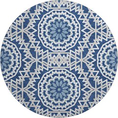 Premium Machine Washable Mayfield  Navy 8' x 8' Round Rug