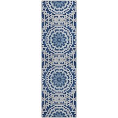 Premium Machine Washable Mayfield  Navy 2'3" x 7'6" Runner Rug