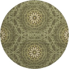 Premium Machine Washable Mayfield  Olive 8' x 8' Round Rug