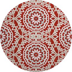 Premium Machine Washable Mayfield  Red 8' x 8' Round Rug