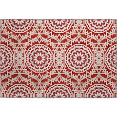 Premium Machine Washable Mayfield  Red 1'8" x 2'6" Rug
